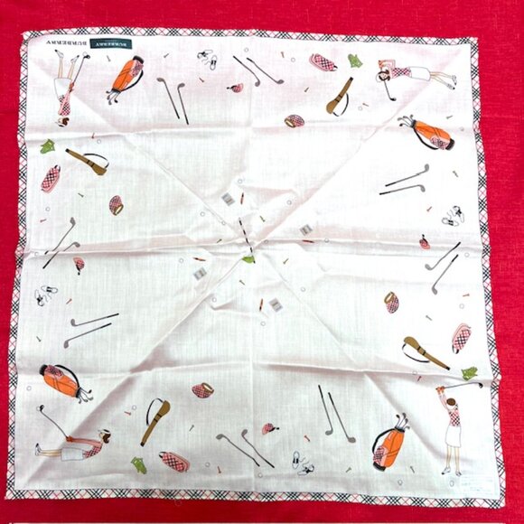 New Trendy Burberry London Mini Sxarf 20" Cotton Light Pink Golf Nova check (74 - Picture 8 of 9